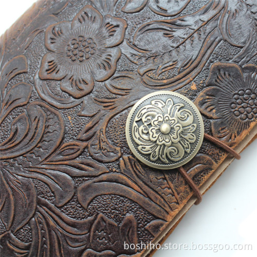 Boshiho Antique Brown Leather Notebook Journal Diary (Handmade)